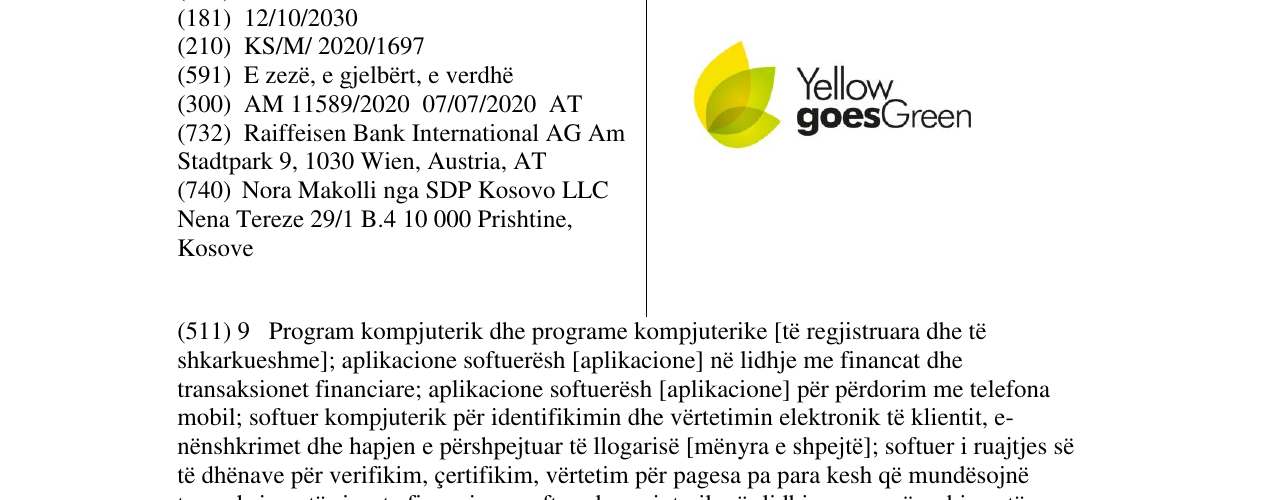 Zëri i markës yellow goes green në buletin