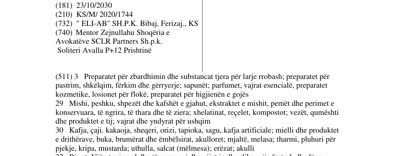 Zëri i markës Bonito në buletin