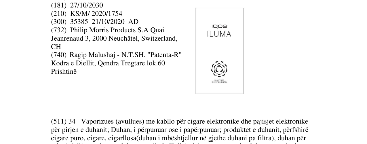 Zëri i markës IQOS ILUMA në buletin