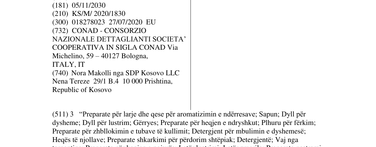 Zëri i markës CON CURA CONAD në buletin