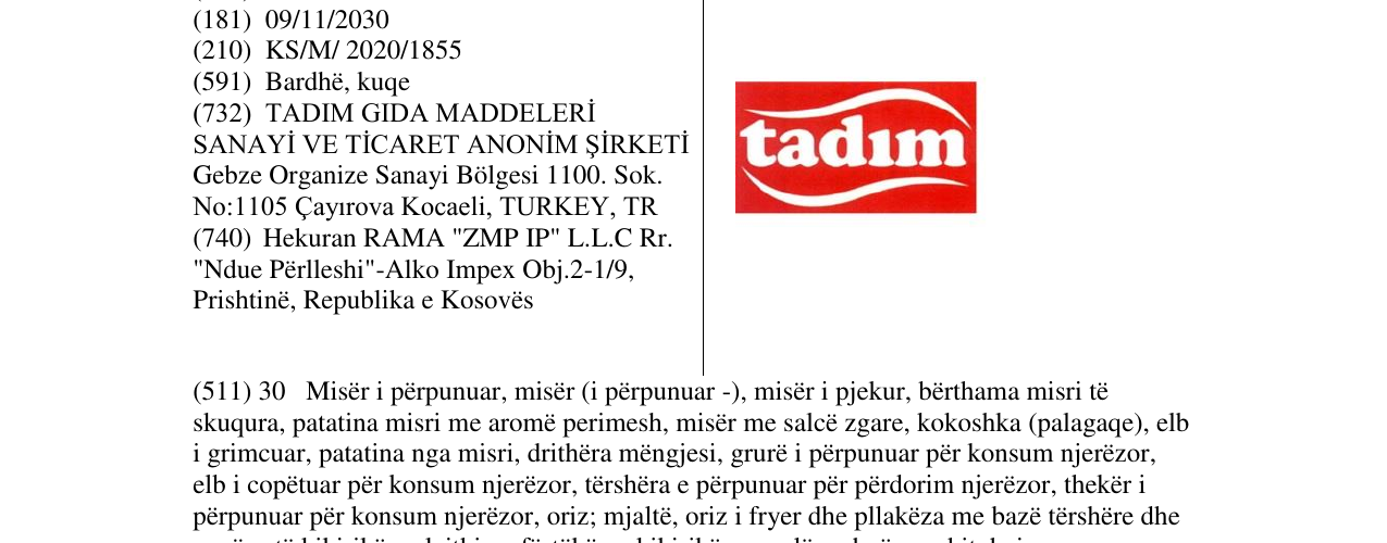 Zëri i markës TADIM në buletin