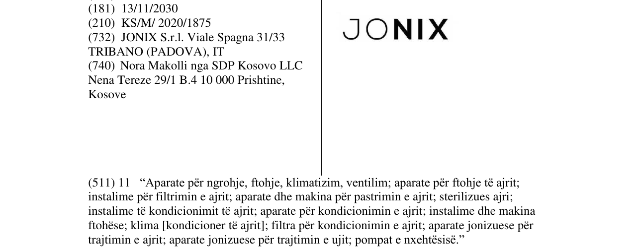 Zëri i markës JONIX në buletin