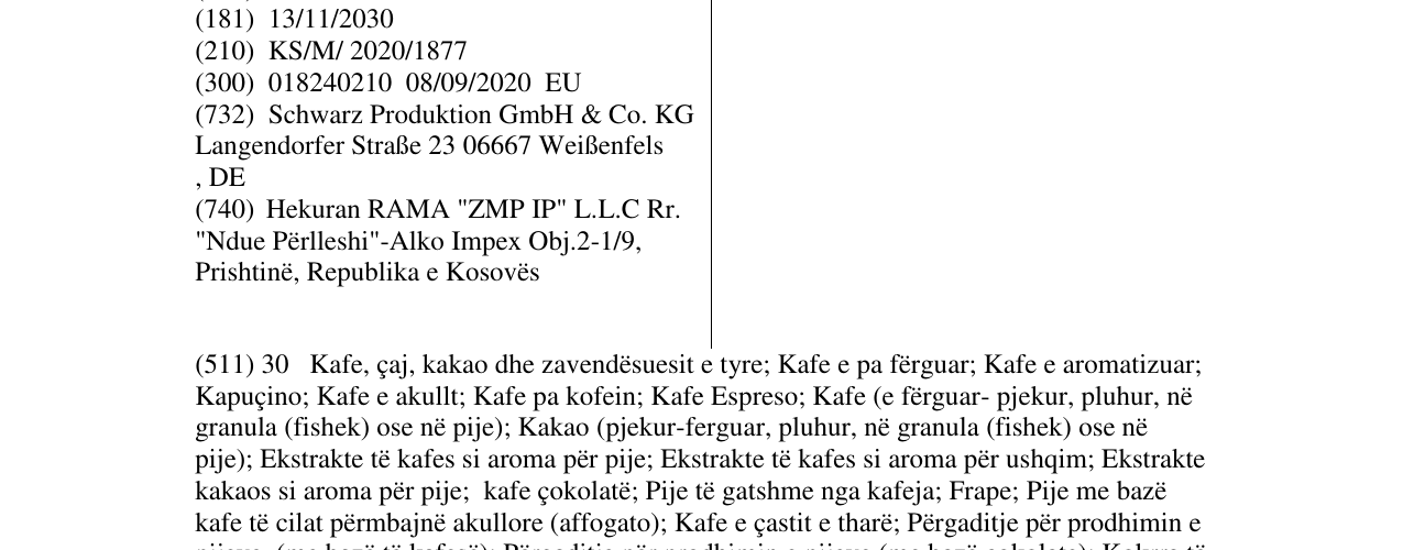 Zëri i markës Bon Presso në buletin