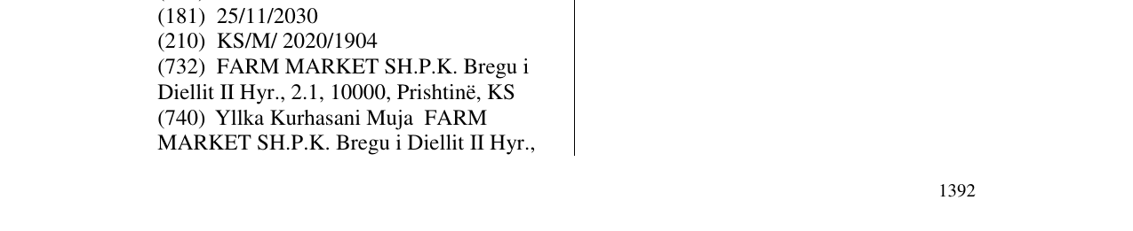 Zëri i markës farm market në buletin