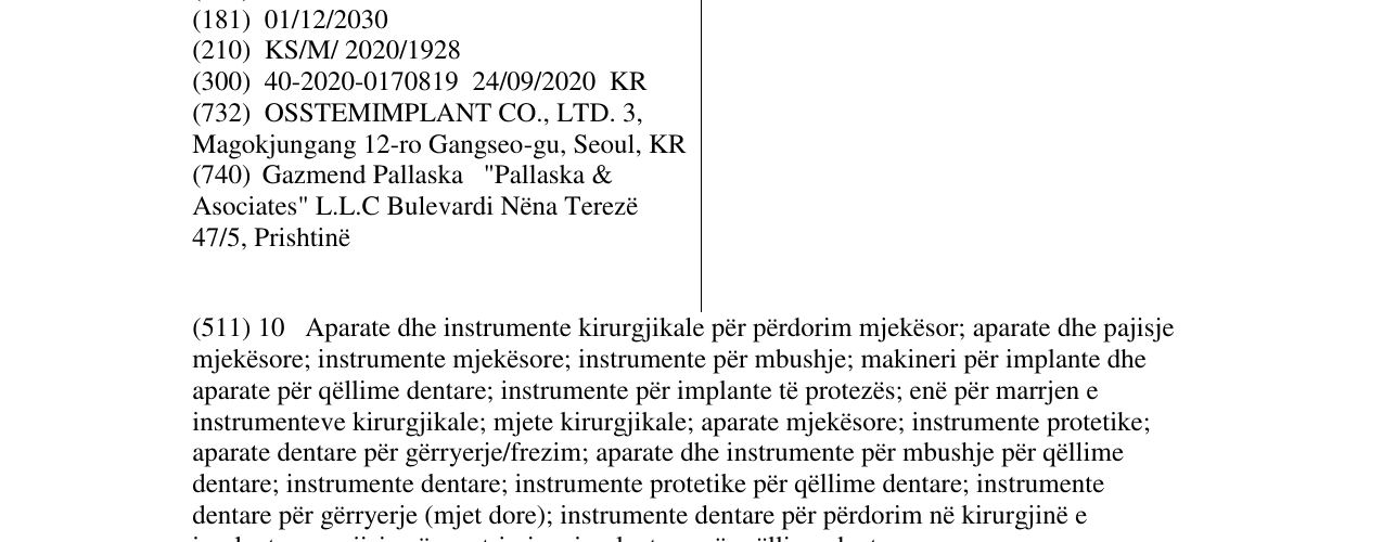 Zëri i markës LAS KIT në buletin