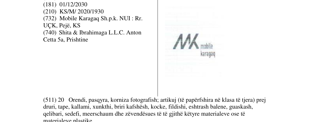 Zëri i markës MOBILE KARAGAQ- FIGURATIVE në buletin