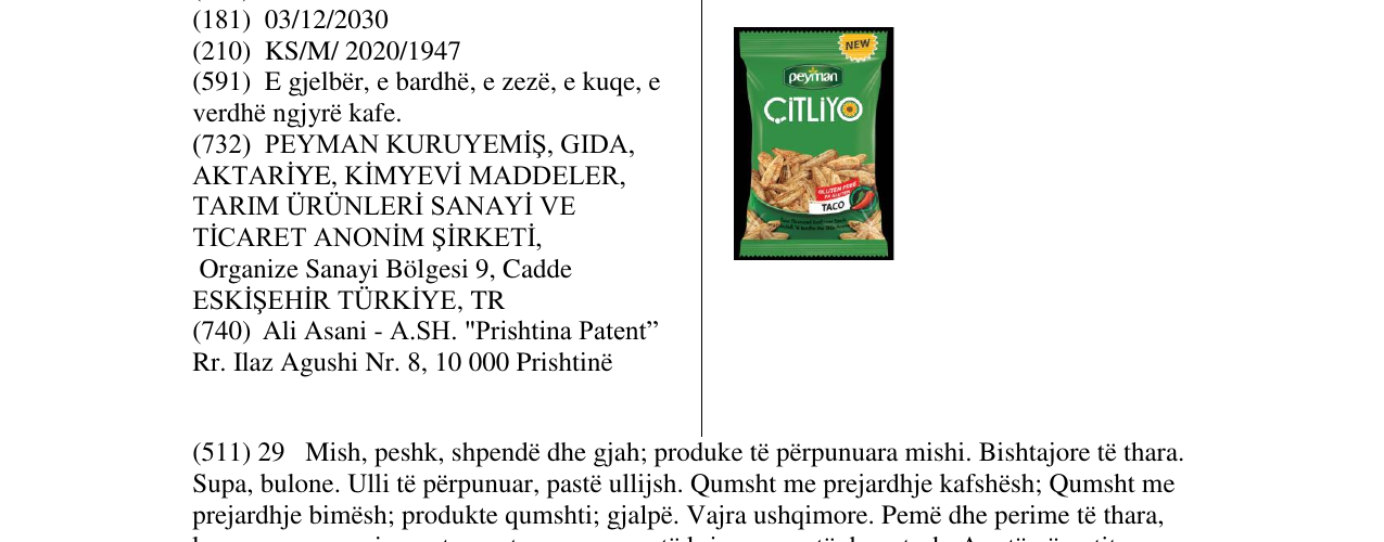 Zëri i markës CITLIYO- TACO në buletin