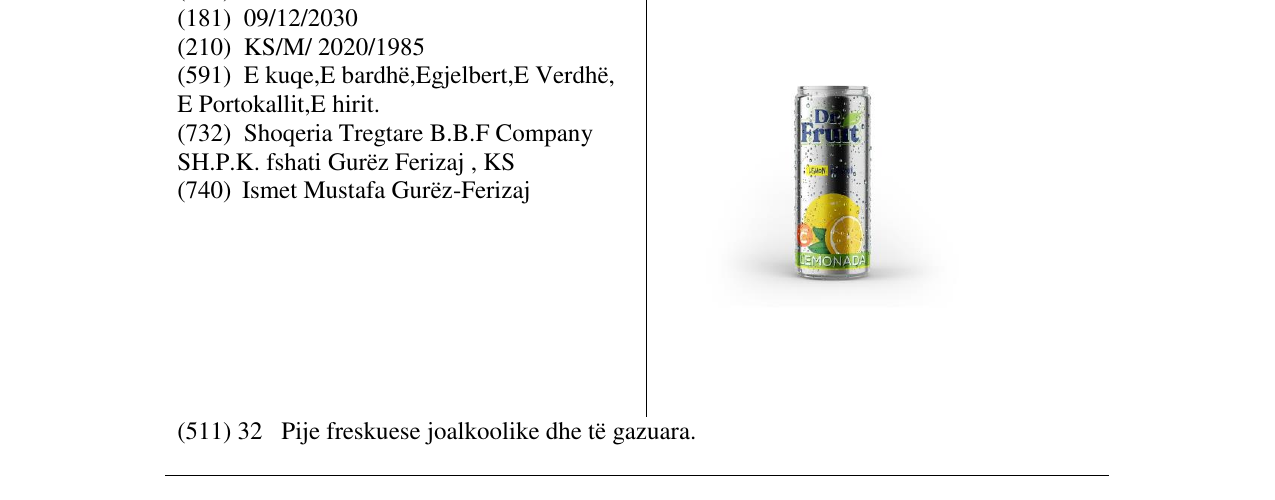 Zëri i markës Dr.Fruit në buletin