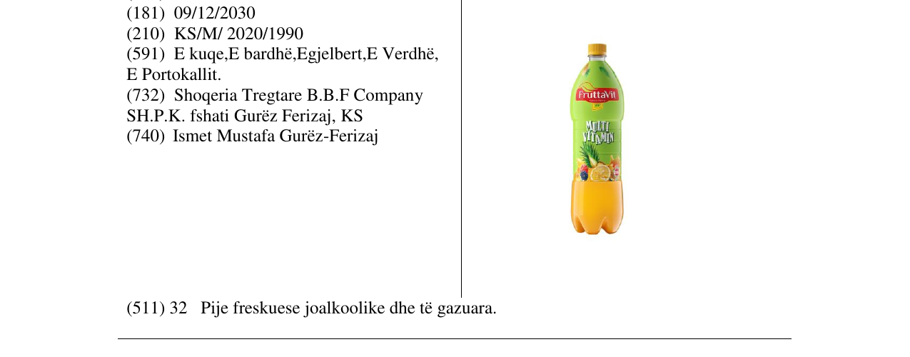 Zëri i markës Multi VItamin në buletin