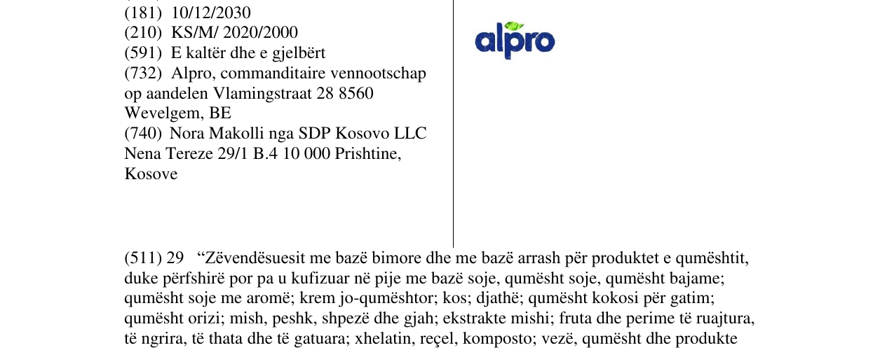 Zëri i markës alpro në buletin