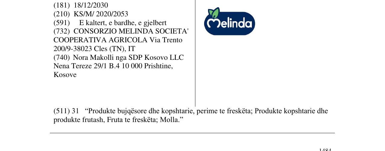 Zëri i markës MELINDA në buletin
