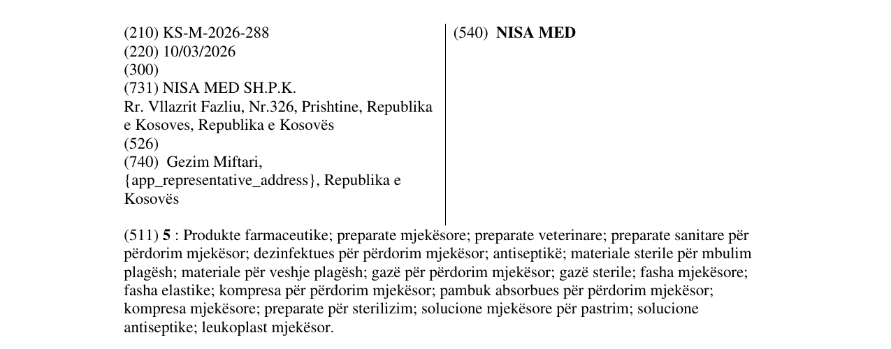 Zëri i markës NISA MED në buletin