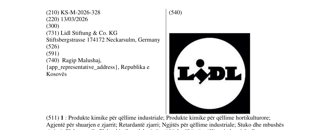 Zëri i markës KS/M/2026/328 në buletin