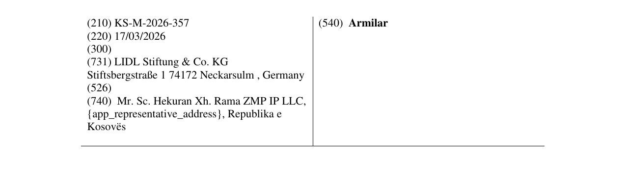 Zëri i markës Armilar në buletin