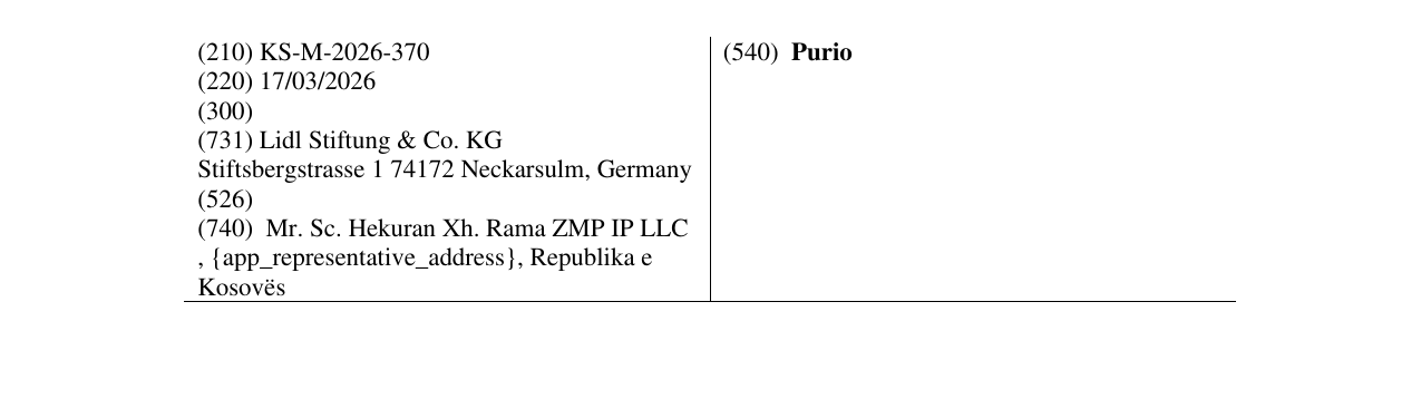 Zëri i markës Purio në buletin