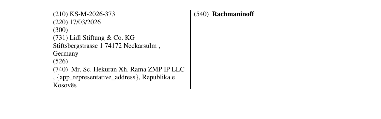 Zëri i markës Rachmaninoff në buletin