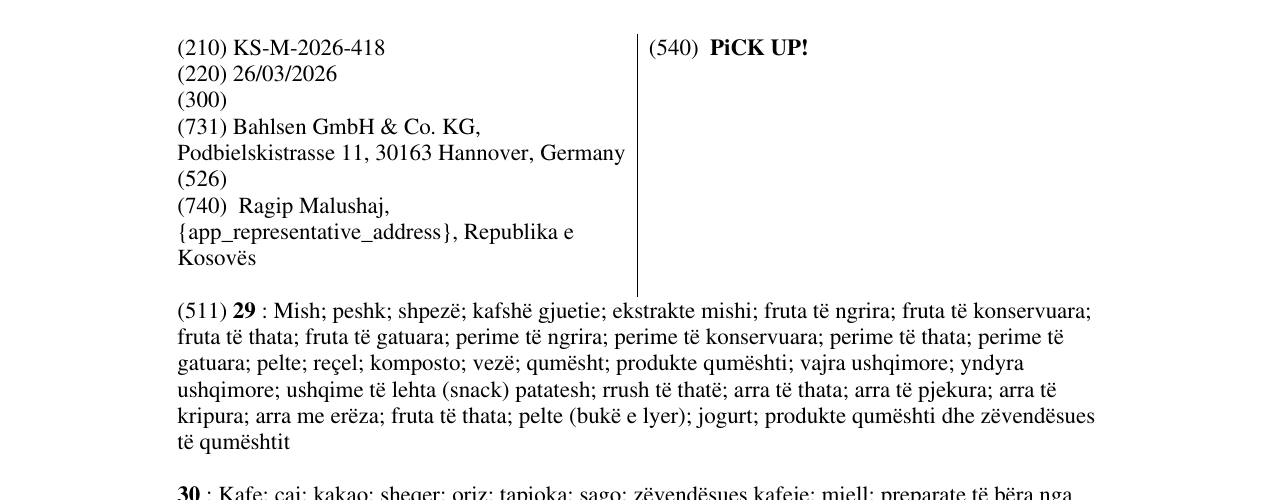 Zëri i markës PiCK UP! në buletin
