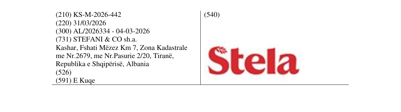 Zëri i markës KS/M/2026/442 në buletin