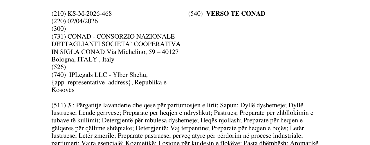 Zëri i markës VERSO TE CONAD në buletin