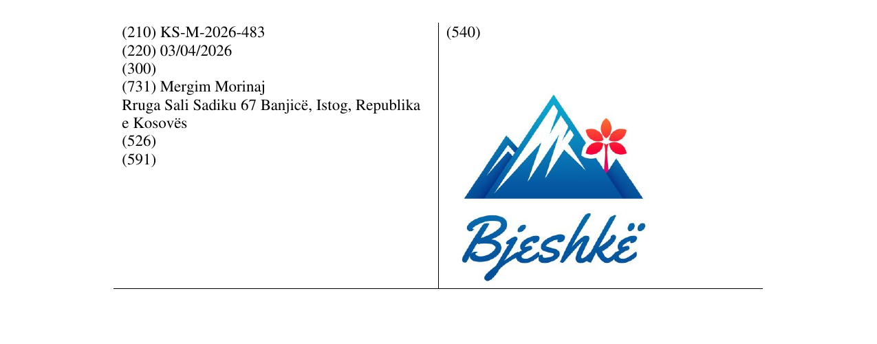 Zëri i markës KS/M/2026/483 në buletin
