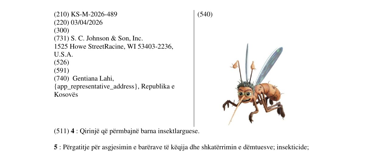 Zëri i markës KS/M/2026/489 në buletin