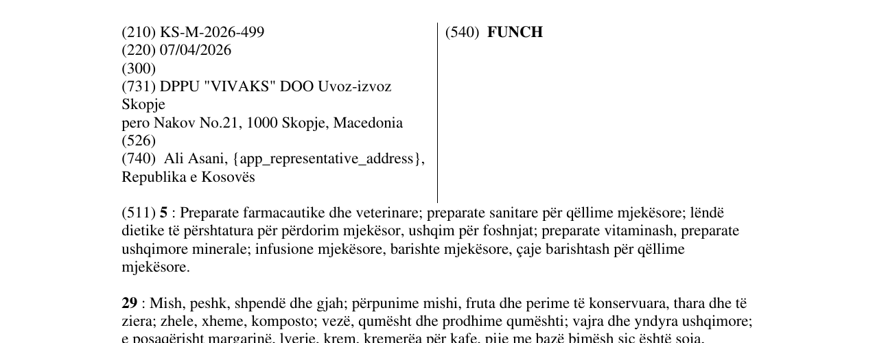 Zëri i markës FUNCH në buletin