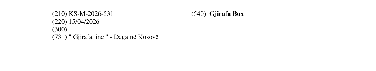 Zëri i markës Gjirafa Box në buletin