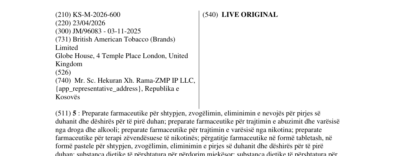 Zëri i markës LIVE ORIGINAL në buletin