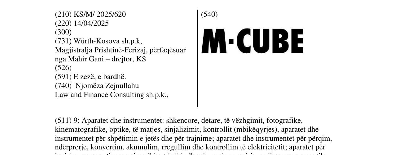 Zëri i markës M-CUBE në buletin