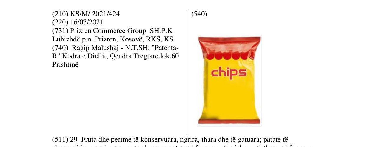 Zëri i markës cips në buletin