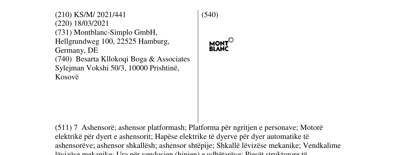 Zëri i markës mont blanc në buletin