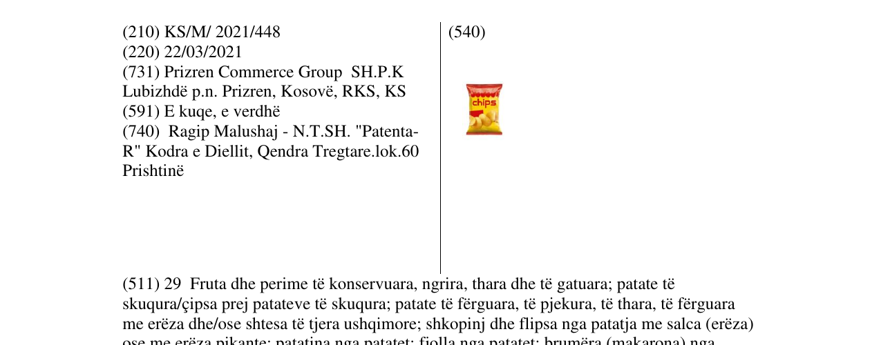 Zëri i markës chips në buletin