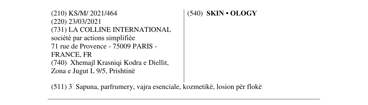 Zëri i markës SKIN • OLOGY në buletin