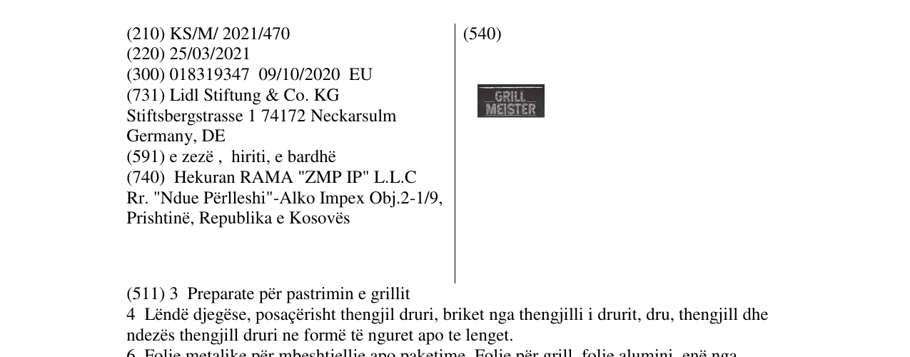 Zëri i markës grill meister në buletin
