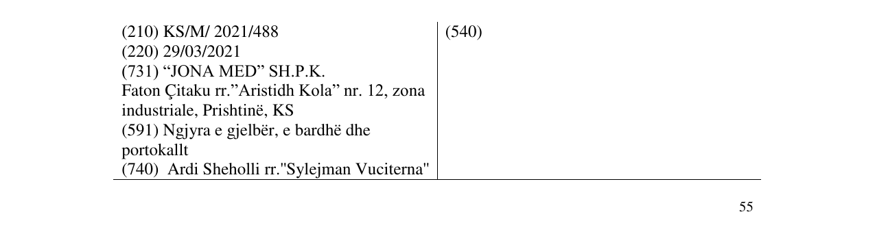 Zëri i markës jonamed në buletin