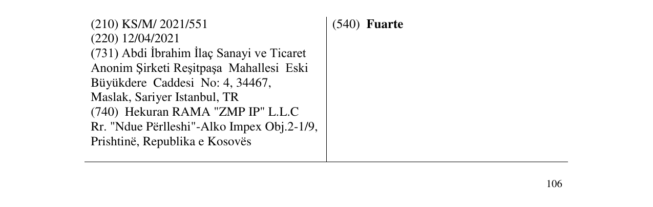 Zëri i markës Fuarte në buletin