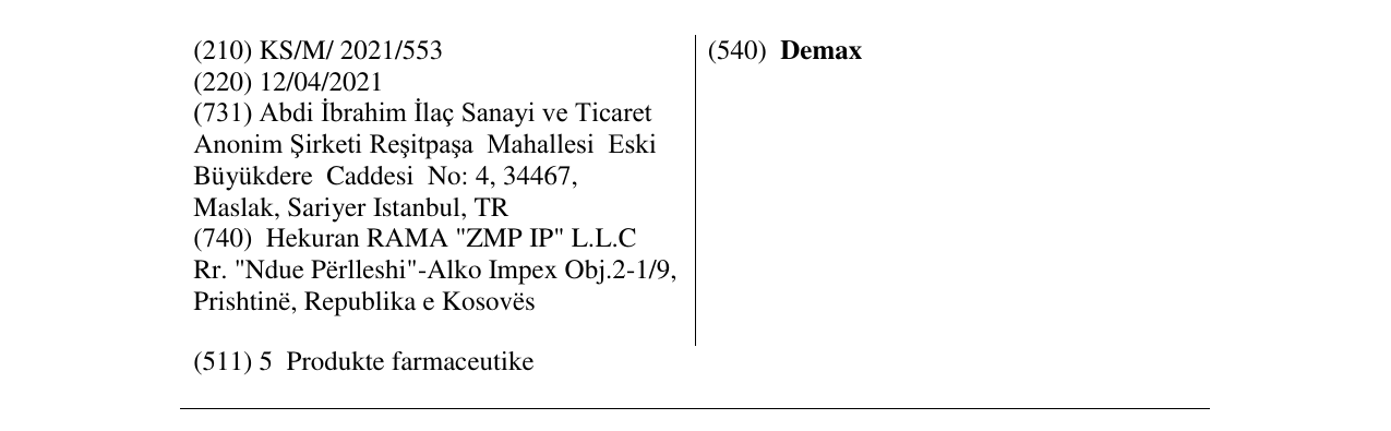 Zëri i markës Demax në buletin