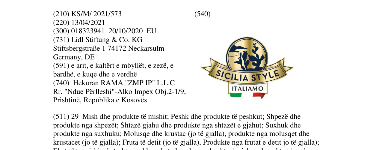 Zëri i markës sicilya style në buletin