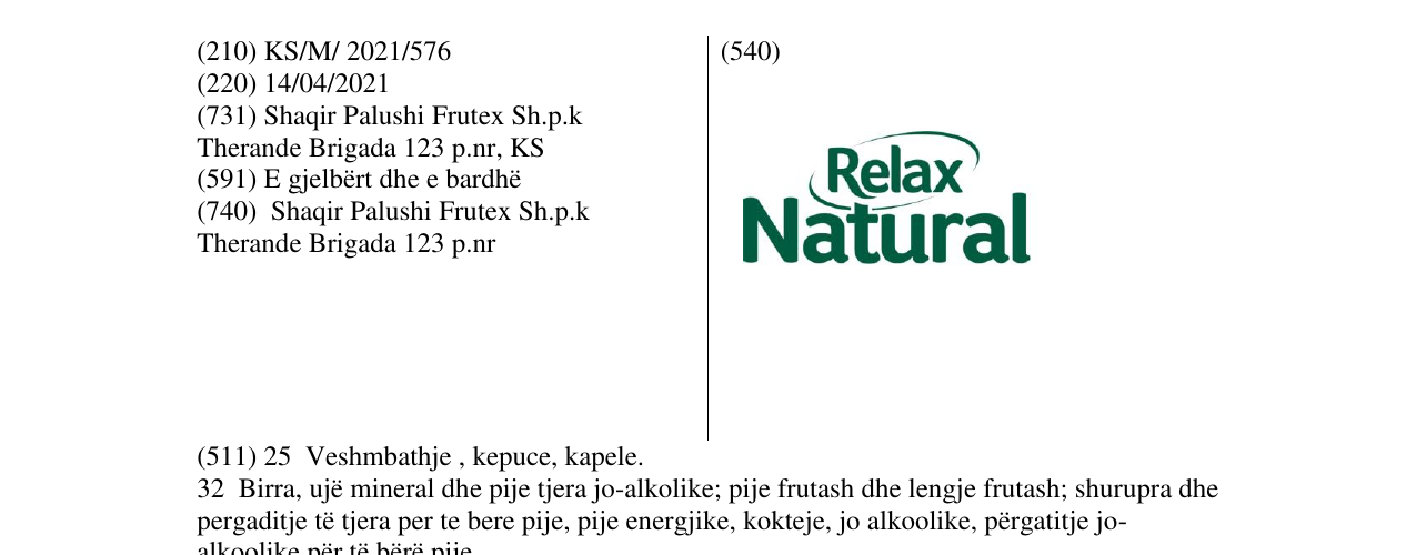 Zëri i markës relax Natural në buletin