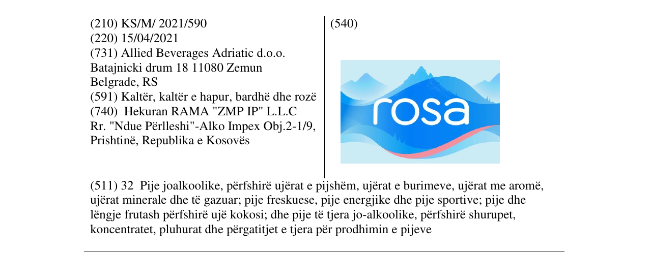 Zëri i markës rosa në buletin