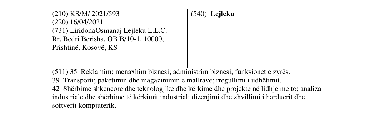 Zëri i markës Lejleku në buletin