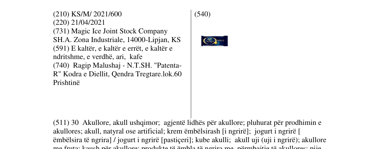 Zëri i markës magic everest në buletin