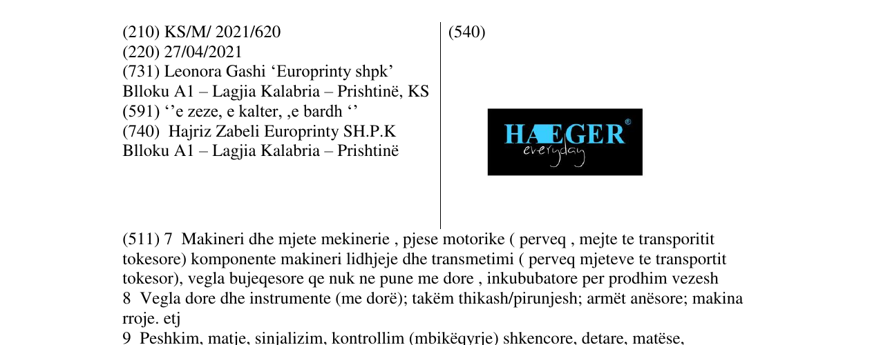 Zëri i markës Markë figurative në buletin