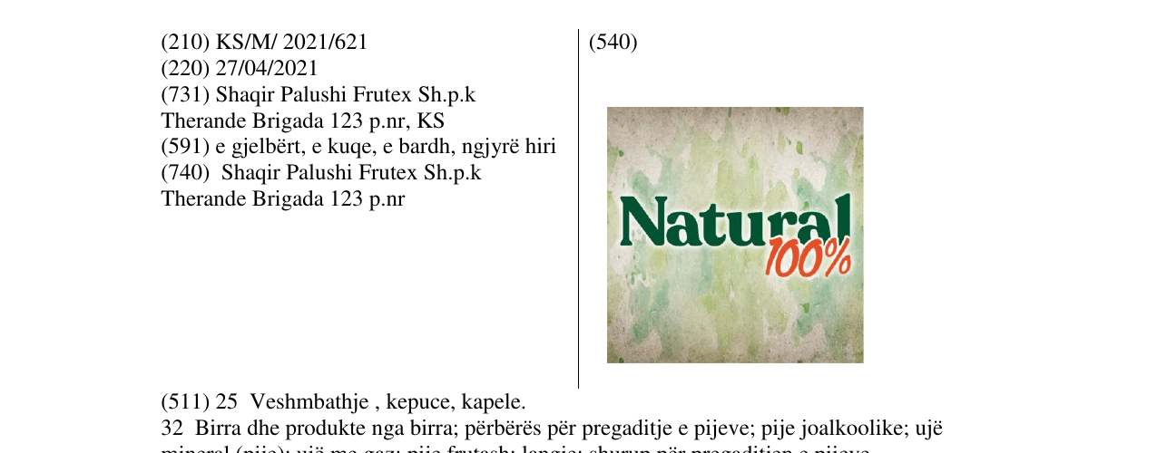 Zëri i markës Natural100% në buletin