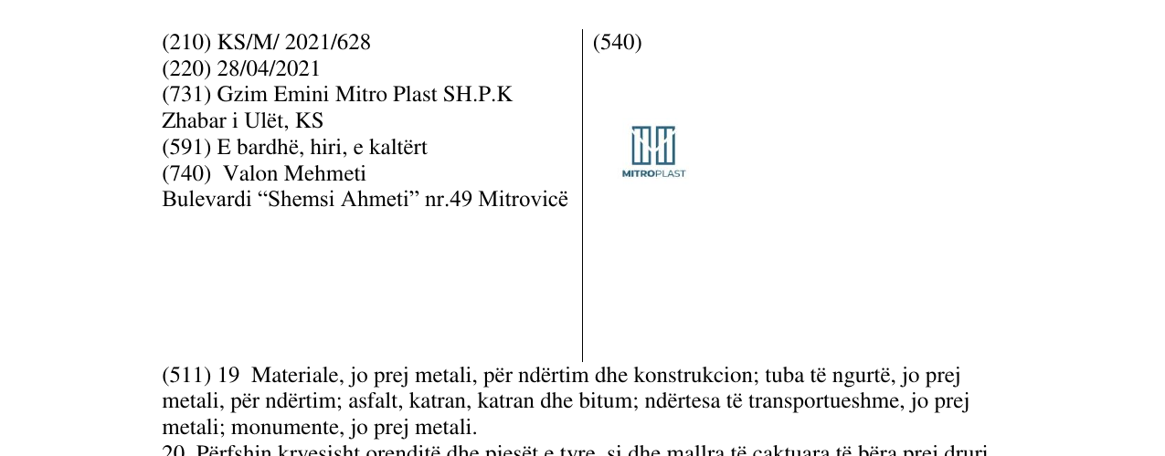 Zëri i markës MITRO PLAST në buletin