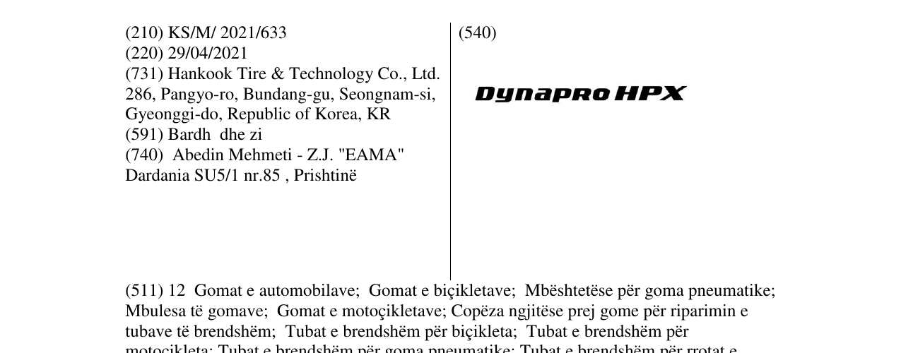 Zëri i markës Dynapro HPX në buletin