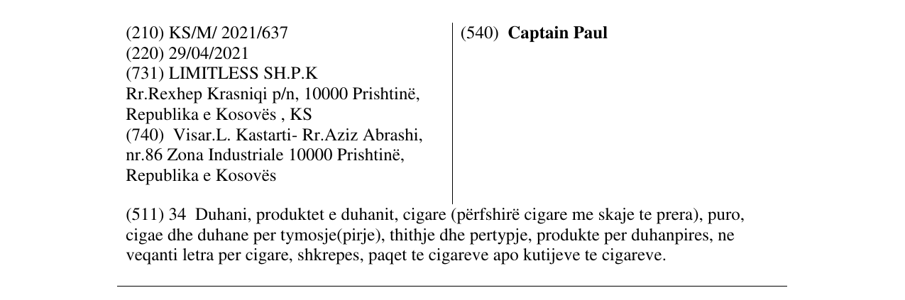 Zëri i markës Captain Paul në buletin