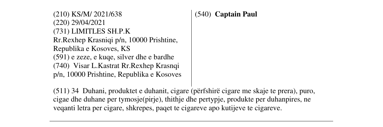 Zëri i markës Captain Paul në buletin