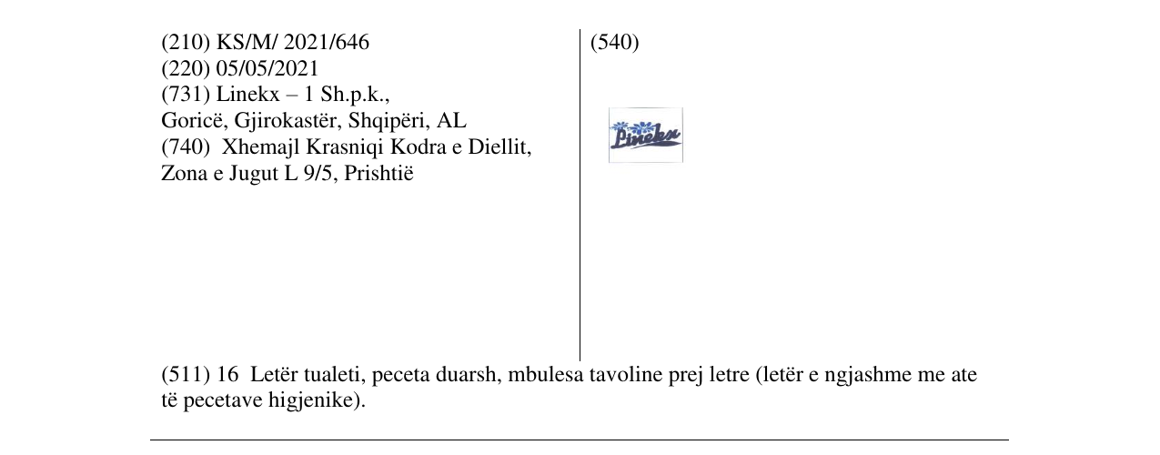 Zëri i markës linekx në buletin