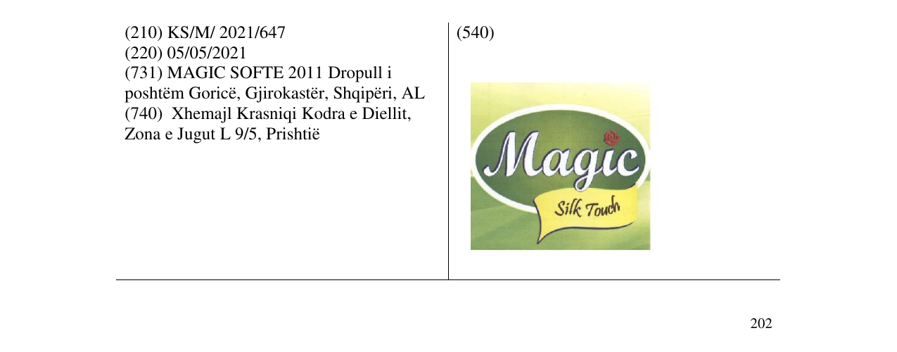 Zëri i markës magic silk touch në buletin